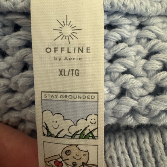 Aerie Crochet Shorts NWOT. Light blue. Size XL - Picture 7 of 9